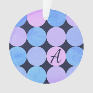 Monogramme Cercles Bleu Violet & Rose