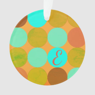 Monogramme Cercles Turquoise Bleu Vert & Orange