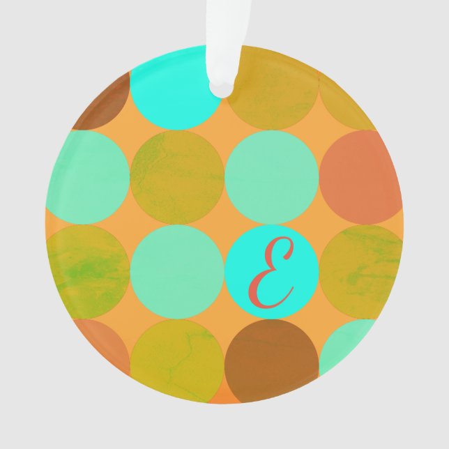 Monogramme Cercles Turquoise Bleu Vert & Orange (devant)