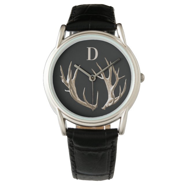 Monogramme Chasseur Antlers Outdoorsman montre cad (devant)