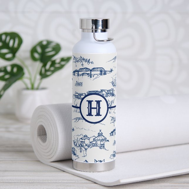 Monogramme Chattanooga Toile Bleu Bouteille d'eau (Yoga)