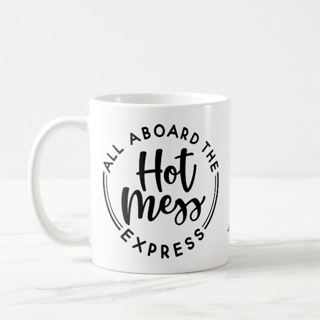 Monogramme Chaud Mess Express café Mug (Gauche)