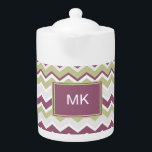 Monogramme Chevron Brick<br><div class="desc">Nouvelles tendances 2013 couleur Sneak Peak présentant des couleurs muettes de blanc cassé, brique d'argile et une banane dorée unripe vert dans un motif élégant chevron zigzag - Choisissez monogrammed ou non- Nous avons laissé toutes les images utilisées dans ce design personnalisable - Vous pouvez jouer avec eux à votre...</div>