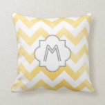 Monogramme Chevron lance oreiller - jaune<br><div class="desc">Personnalisez votre coussin avec un monogramme ou offrez-le comme cadeau. Aussi disponible en d'autres couleurs ainsi qu'un coussin de bois. Le motif chevron aquarelle moderne donne un style instantané à la chambre.</div>