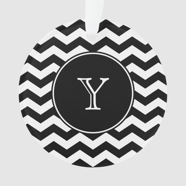 Monogramme Chevron noir et blanc (devant)