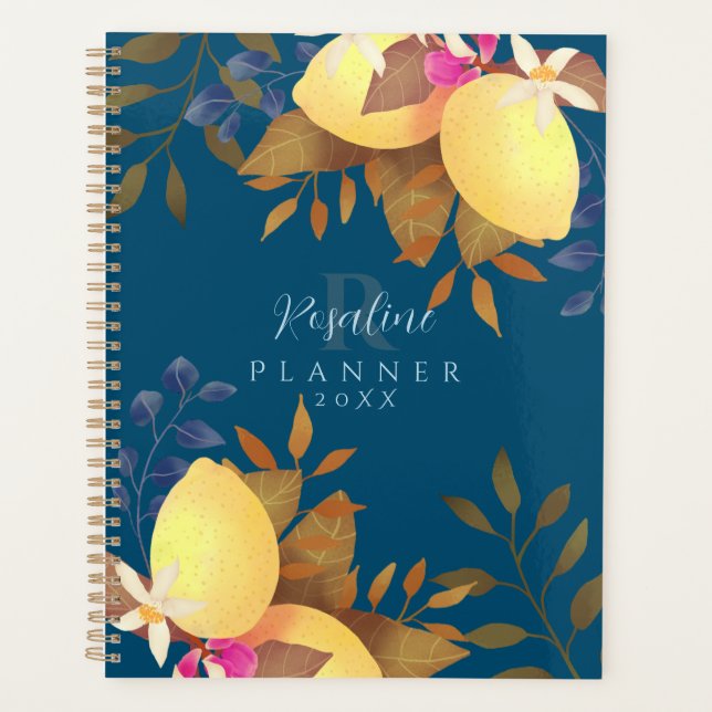 Monogramme chic citron turquoise (Devant)