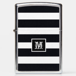 Monogramme chic moderne tendance Initiale Noir Bla