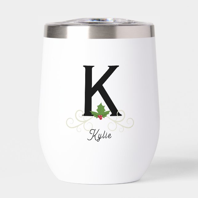 Monogramme Christmas Holly (Avant)
