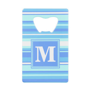 Monogramme ciel bandes bleues