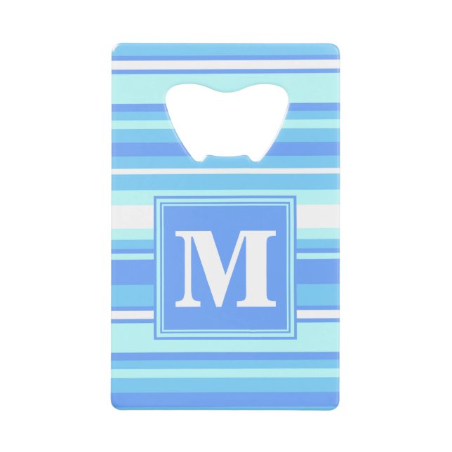 Monogramme ciel bandes bleues (Devant)