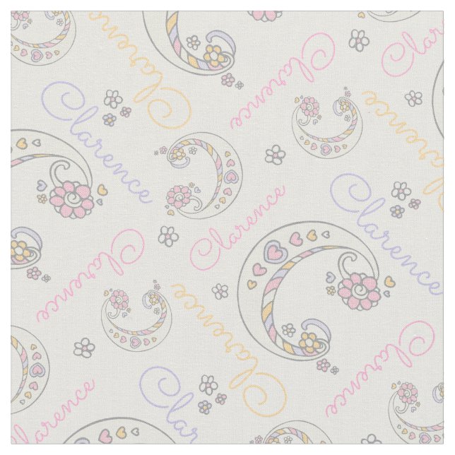 Monogramme Clarence lettre C nom tissu (Fermer)