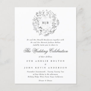 Monogramme Classic Florals Budget Faire-part de ma