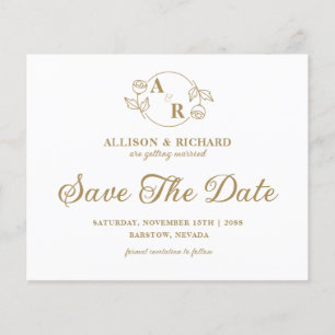 Monogramme classique élégant, mariage Enregistrer