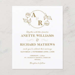 Monogramme classique élégant mariage invitation bu
