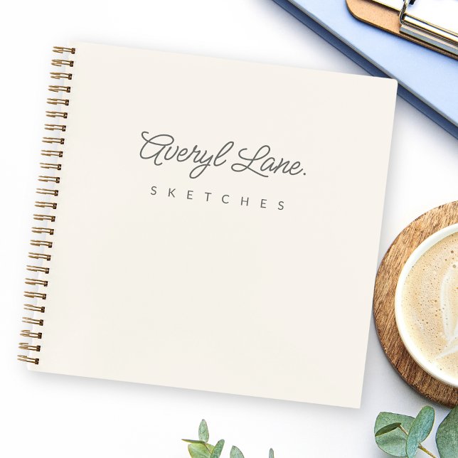 Monogramme classique élégant minimal ivoire livre  (Créateur téléchargé)