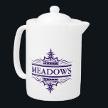 Monogramme Classique Marine Bleu Et Blanc Teapot<br><div class="desc">Monogram Classique Marine Bleu Et Blancs Teapot. Elégant,  moderne,  raffiné. Grand cadeau personnalisé.</div>