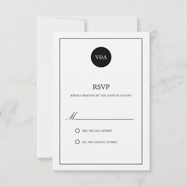 MONOGRAMME CLASSIQUE | RSVP POUR MARIAGE (Devant)