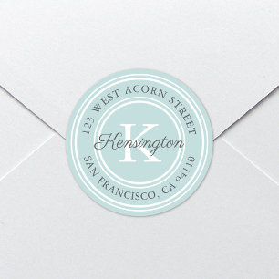 Monogramme classique vintage   Étiquette de adress