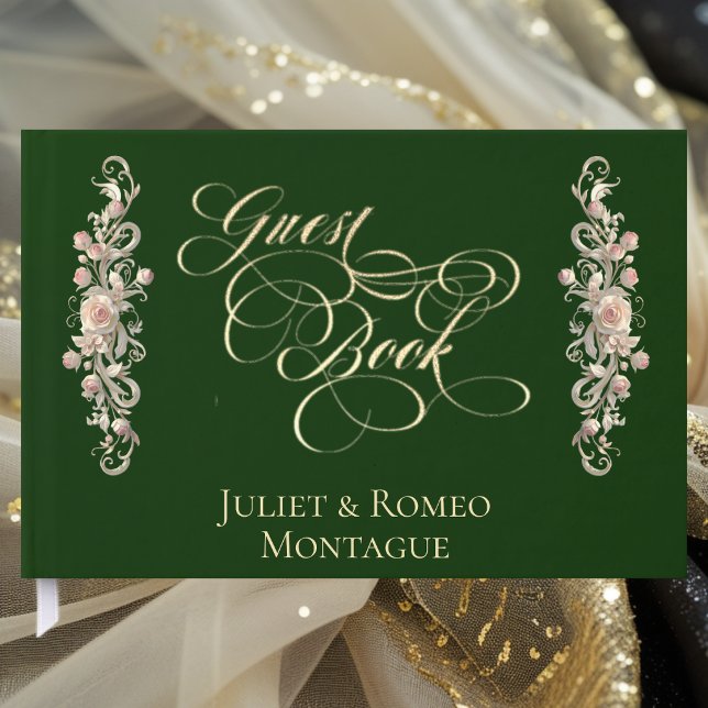 Monogramme Cœur & Bordure de Roses - Livre d'or Ém (Créateur téléchargé)