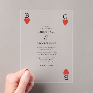 Monogramme Coeurs de la carte de jeu Faire-part de