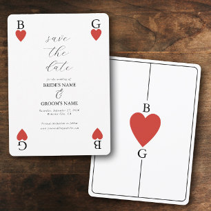 Monogramme Coeurs jouer carte mariage Enregistrer 