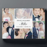 Monogramme Collage ÉDITABLE Plaque de COULEUR avec<br><div class="desc">Cette plaque avec chevalet fait un grand gardien pour préserver une grande mémoire. Conception par © berryberrysweet. Visitez notre site Web à l'adresse www.berryberrysweet.com pour obtenir des articles assortis et plus d'options de conception!</div>