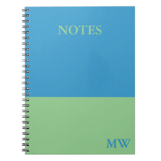Monogramme Color Block Carnet Sky Blue & Green