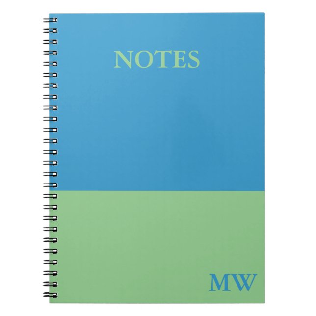 Monogramme Color Block Carnet Sky Blue & Green (Devant)