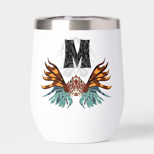 Monogramme coloré de poisson rouge (Arrière)