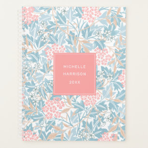 Monogramme Coloré Floral Moderne Vintage Rose bleu