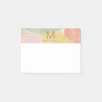 Monogramme Colorful Abstrait Shapes Post-It Notes
