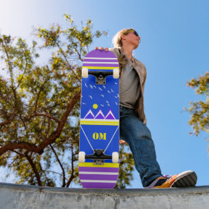 Monogramme Colorful Mountain Logo Skateboard