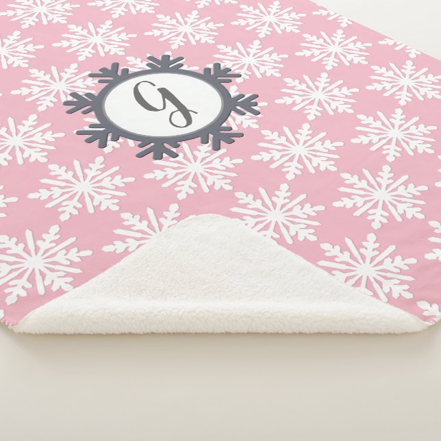 Monogramme confortable Snowflake Sherpa Couverture (3/4)