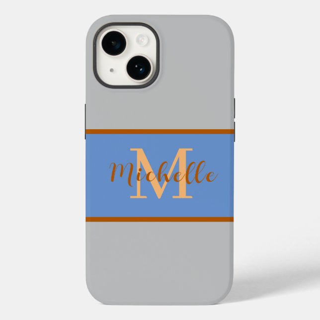 Monogramme Coque-Mate iPhone 14 coque (Verso)