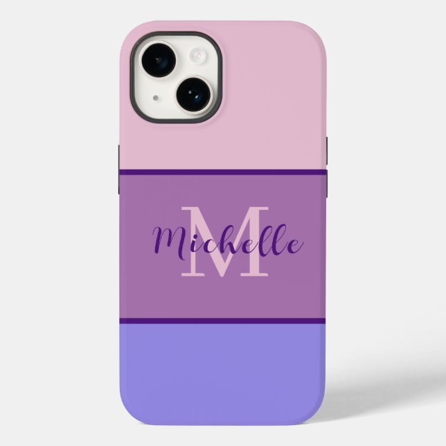 Monogramme Coque-Mate iPhone 14 coque (Verso)