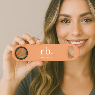 Monogramme Corail Pêche Élégante Feminine Minimali