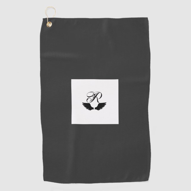 Monogramme corbeau - CYO - Serviette de golf promo (Devant)
