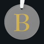 Monogramme couleur or gris moderne Nom initial<br><div class="desc">Vous pouvez facilement modifier les polices,  l'image Arrière - plan et la couleur,  caractères de lettre.</div>