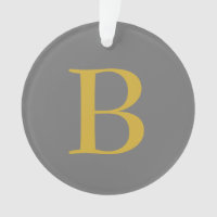 Monogramme couleur or gris moderne Nom initial