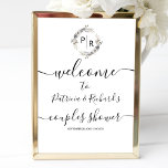 Monogramme Couples Douche Affiche de bienvenue<br><div class="desc">Un simple chic monogramme aquarelle gris floral, crème et beige couples douche panneau en mousse d'accueil. Facile à personnaliser avec vos détails. Boho moderne couples douche bienvenue panneau en mousse modifiable, personnalisable, calligraphie police manuscrite, simple, élégant. PERSONNALISATION : Si vous avez besoin de personnalisation de la conception, veuillez me contacter...</div>