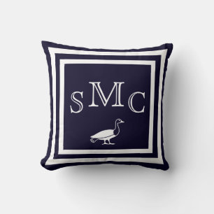 MONOGRAMME coussin bleu foncé