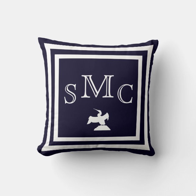 MONOGRAMME coussin bleu foncé (Recto)