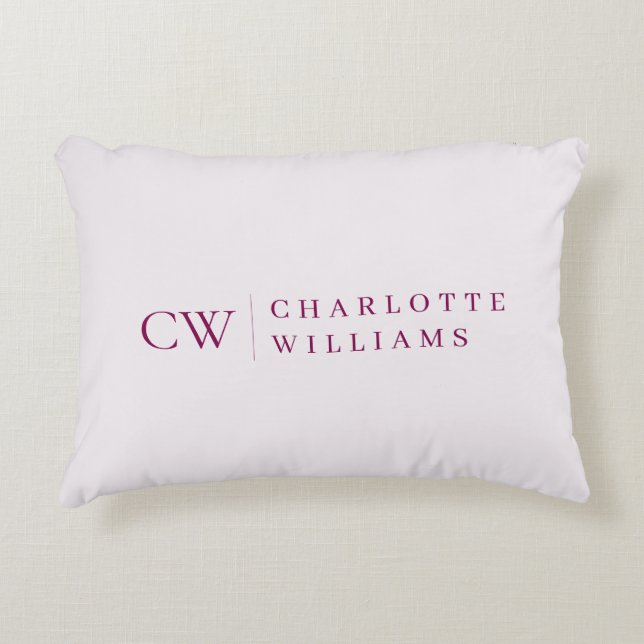 Monogramme Coussin d'accent rose personnalisé (Devant)