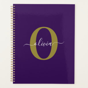 Monogramme customisé Nom du script Purple White Go