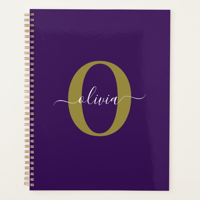 Monogramme customisé Nom du script Purple White Go (Devant)