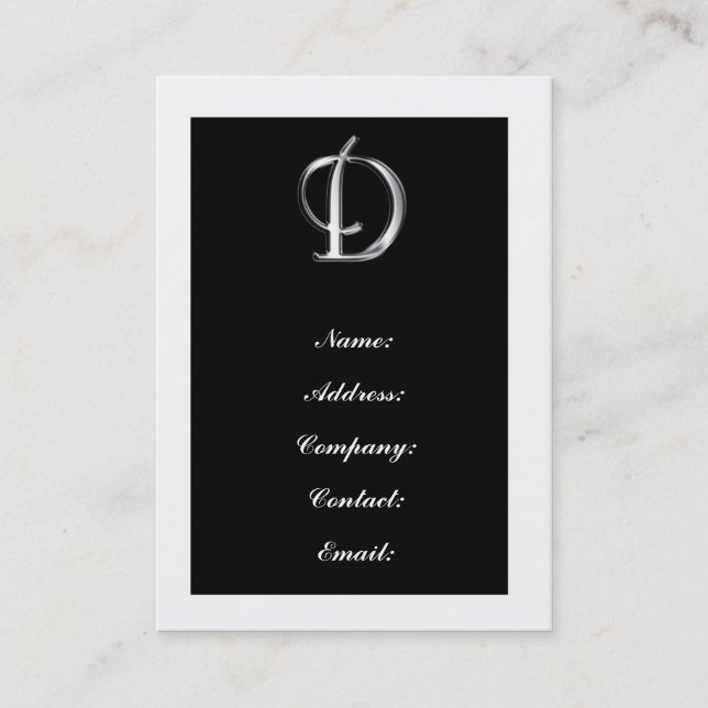 Monogramme D cartes de visite (Devant)