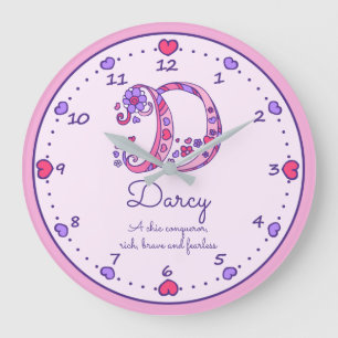 Monogramme D Darcy nom de coeur signifiant horloge