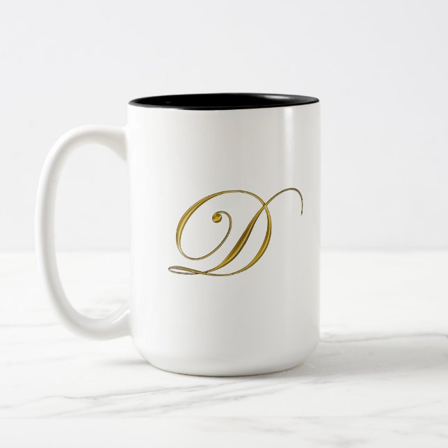 Monogramme D Or Mugs et Steins (Gauche)