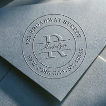 Monogramme d'adresse de retour professionnel moder
