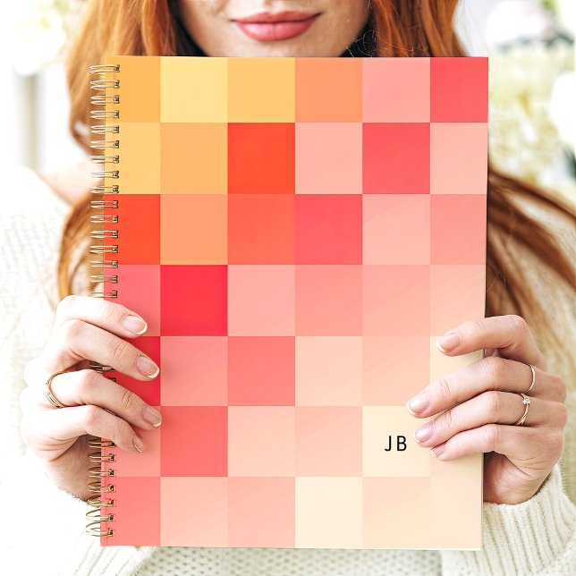 Monogramme damier dégradé rose gras (Créateur téléchargé)
